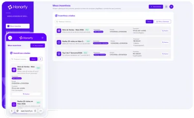 App Honorfy: criar campanha de incentivo no celular